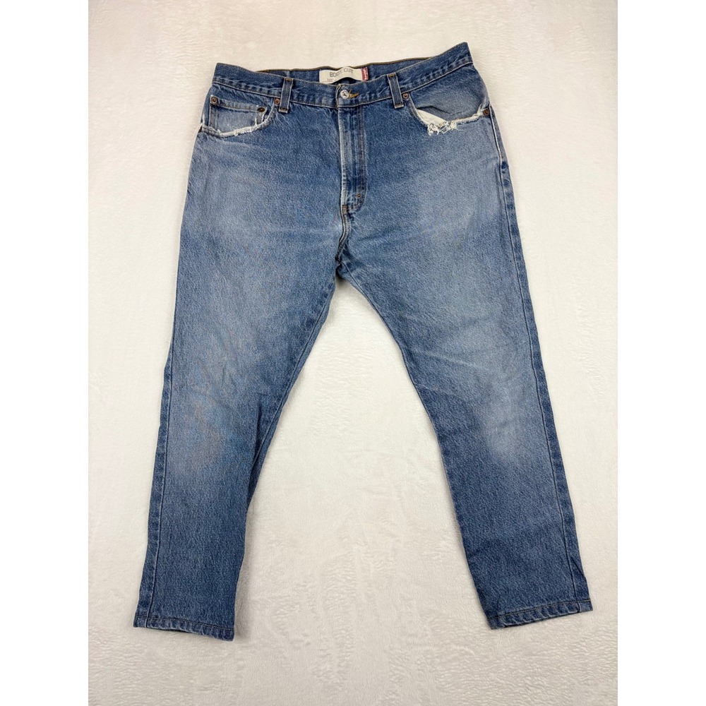 Levis 517 Boot Cut Men's 36x32 Vintage Festival Distressed Fade Whiskered Denim